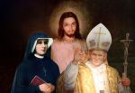 Pope John Paul with Jesus and Faustina